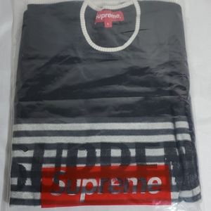 SUPREME CHEST STRIPE SWEATER SIZE L AUTHENTIC NEW